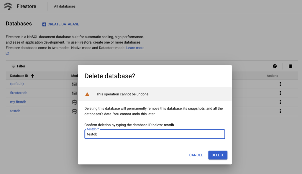 Firestore Database: Now supports Multiple Databases image 4 Firestore Database