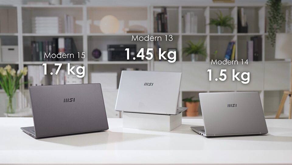 MSI Modern series is available in 15", 14", and 13" MSI Modern series is available in 15", 14", and 13"