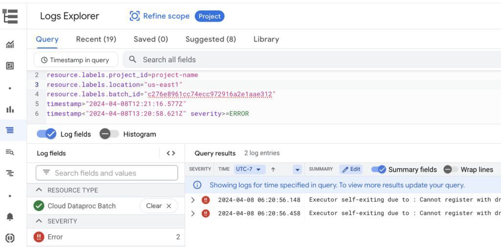 A widget called "Job Logs" displays the logs sorted by mistakes underneath the metrics highlights A widget called "Job Logs" displays the logs sorted by mistakes underneath the metrics highlights