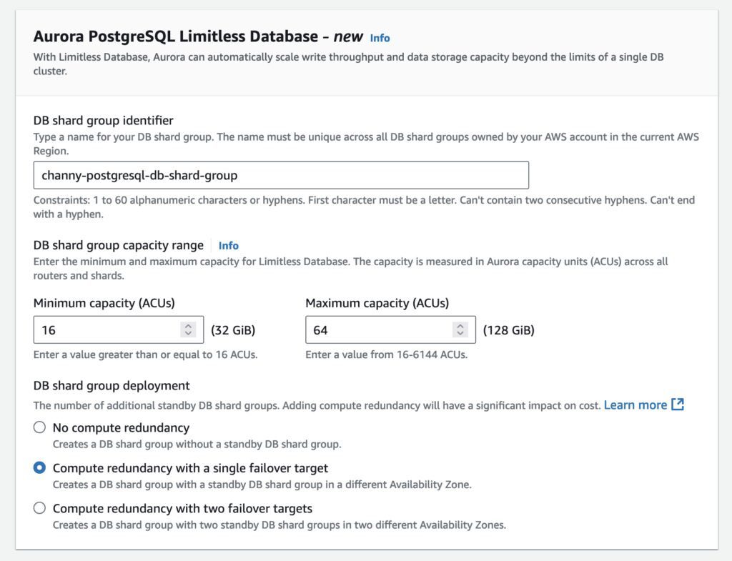Aurora PostgreSQL Limitless Database Aurora PostgreSQL Limitless Database