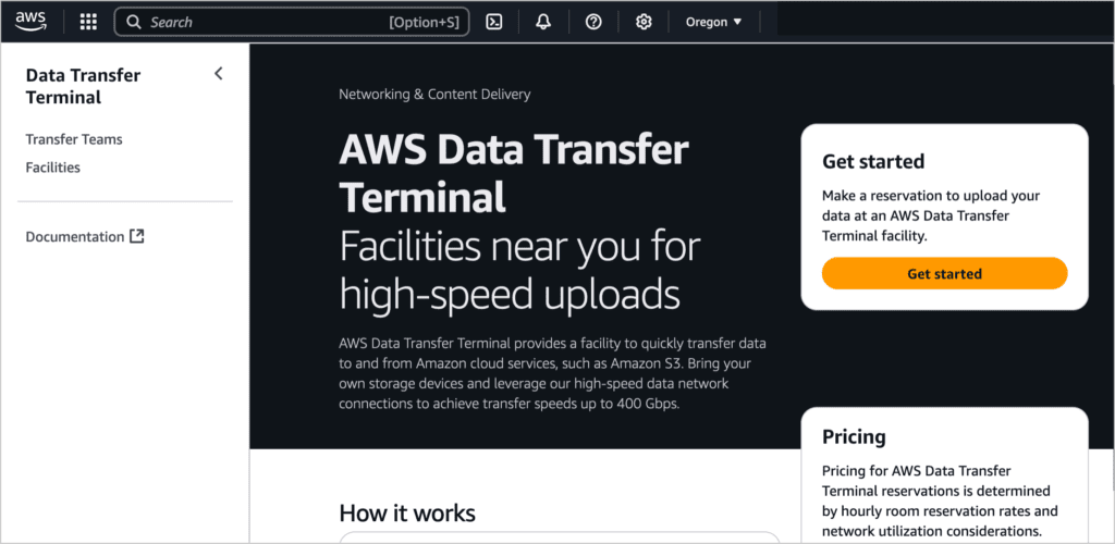 AWS Data Transfer Terminal interface. AWS Data Transfer Terminal interface.