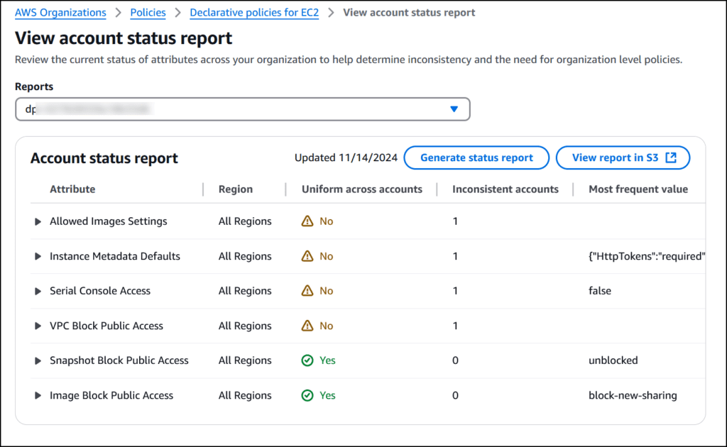View account status report View account status report
